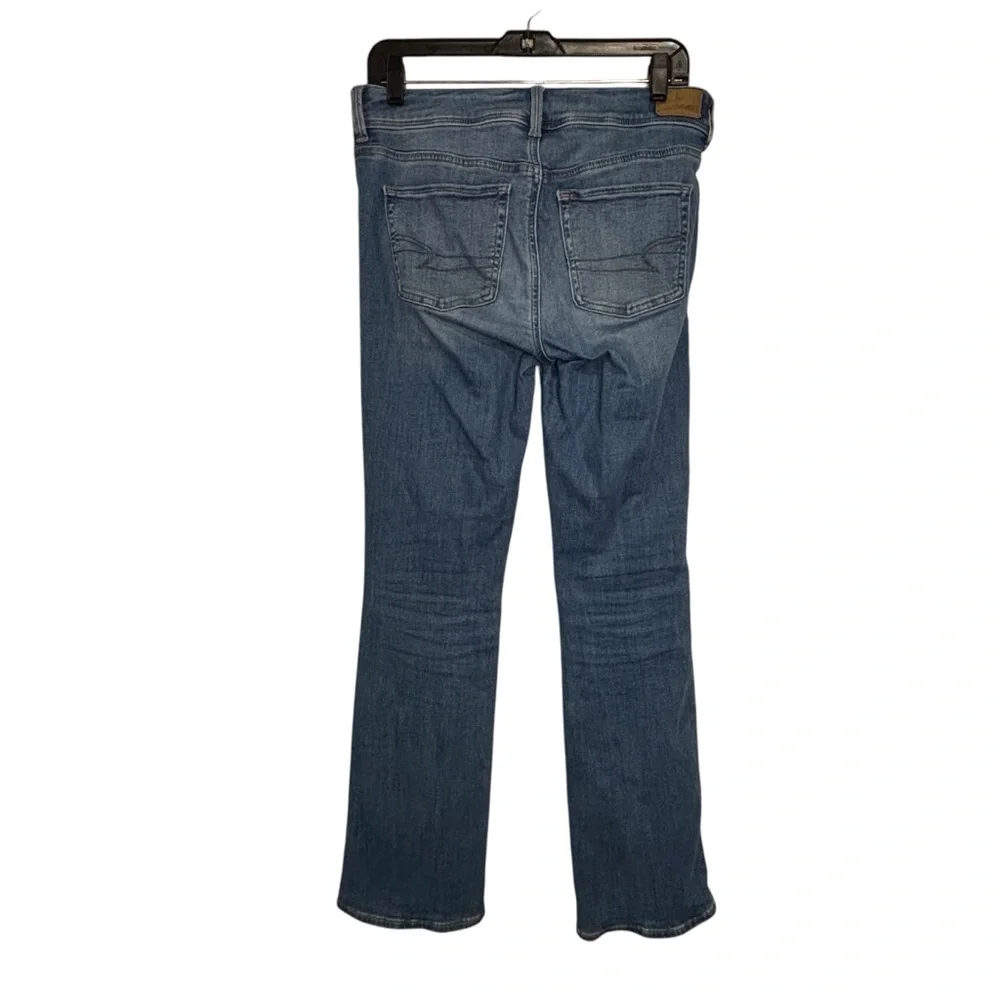 American Eagle Next Level Stretch High Rise Kick Boot Jeans in Light Wash Denim - Picture 11 of 12